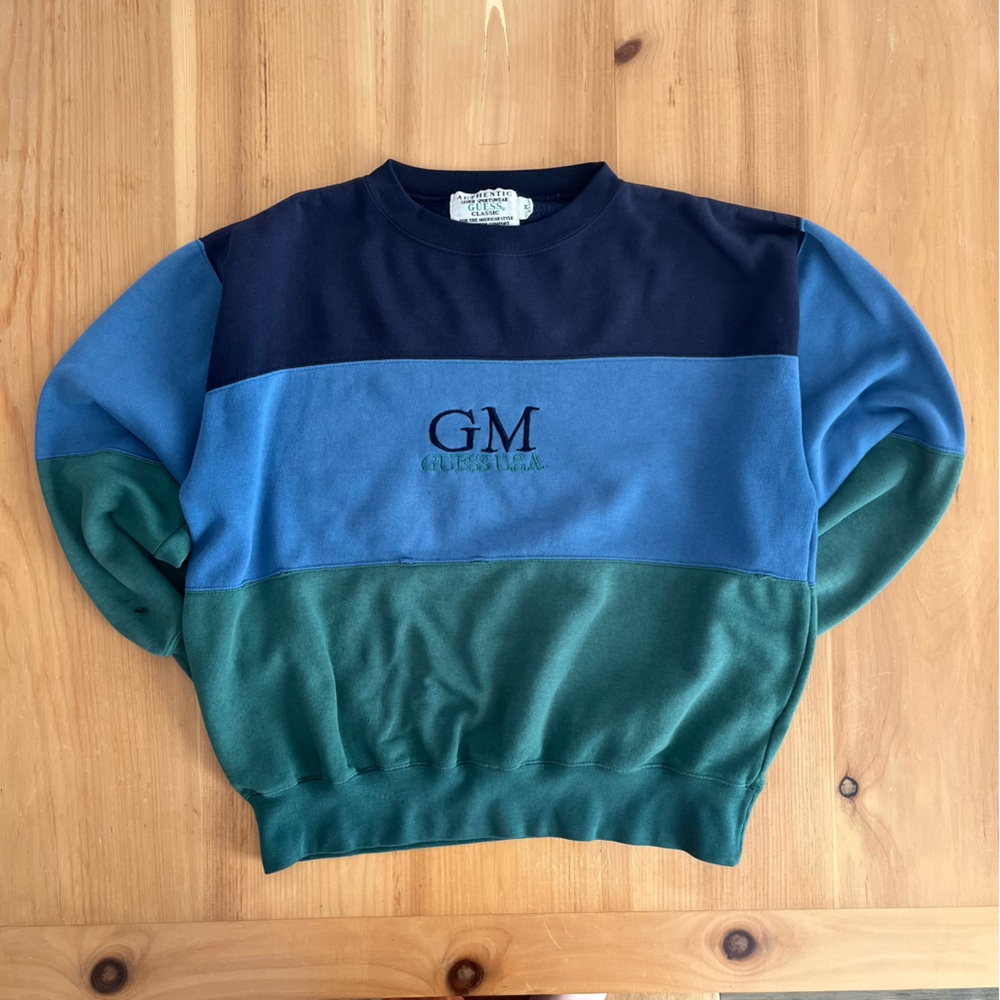 Vintage Guess USA by Georges Marciano Colorblock Sweatshirt (Made in Korea)